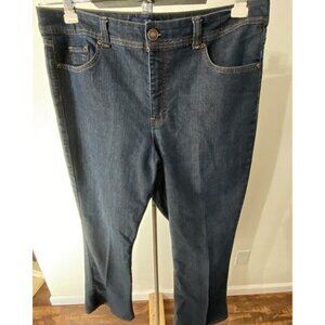 Basic Editions Women Size 18 Average Jeans 38X31” Bootcut Stretch Dark Wash